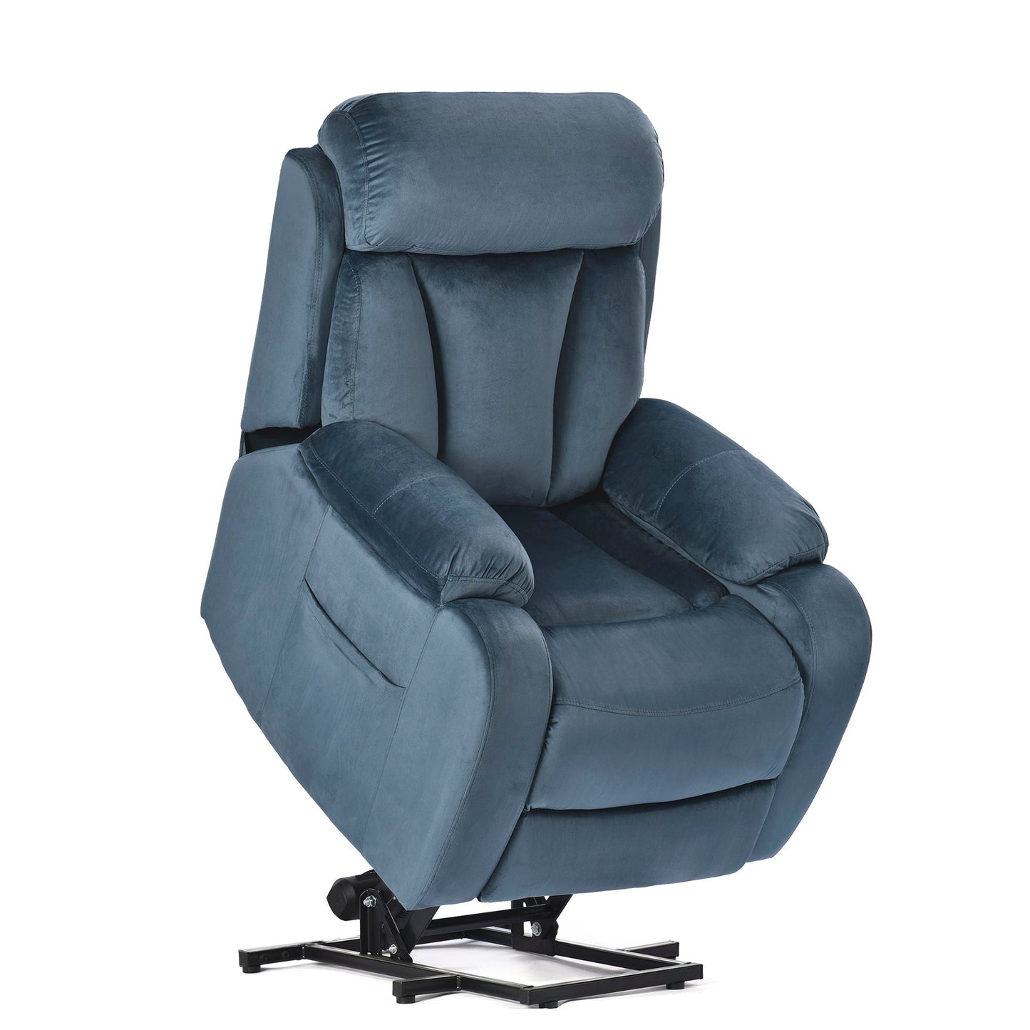Power Lift Chair Recliner With Remote Control, Electric Reclining Sofa, Fabric Power Recliner For Living Room - Navy Blue Home Essentials