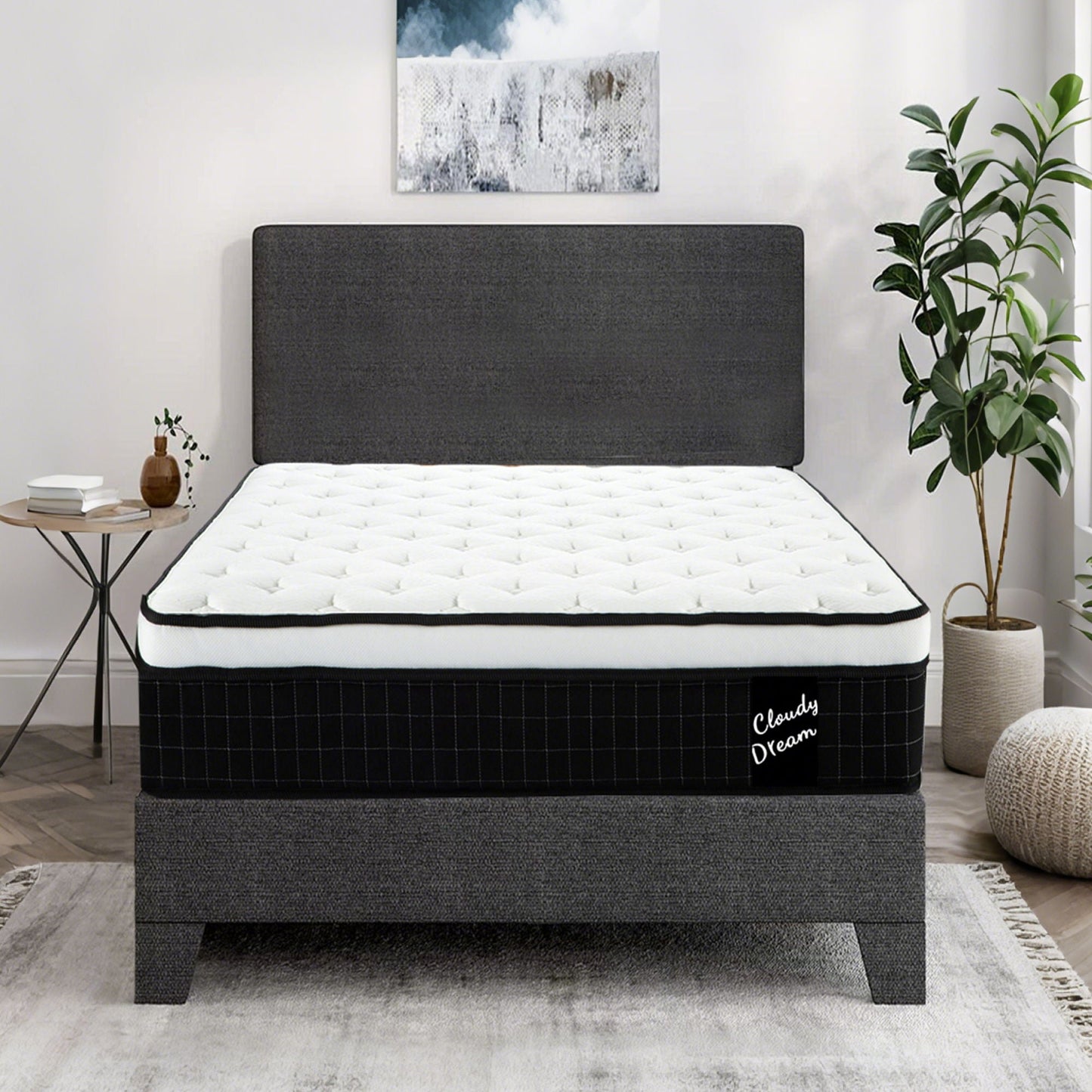 12" Hybrid Mattress With Individual Pocket Spring, Comortable Memory Foam Home Essentials