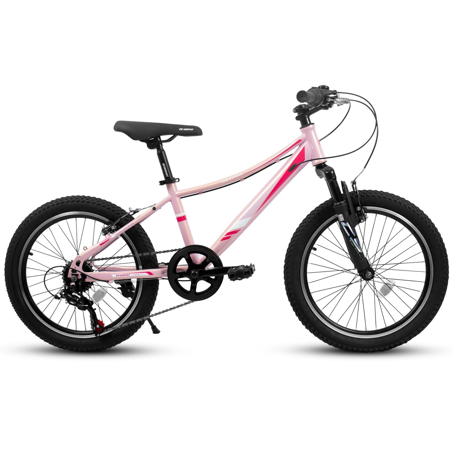 20" Children's Bicycle Shock Absorbing Front Fork 7 Speed V Brakes Mountain Tire Boys And Girls Kids Bike For Outdoor Adventure - Pink Daily Nest