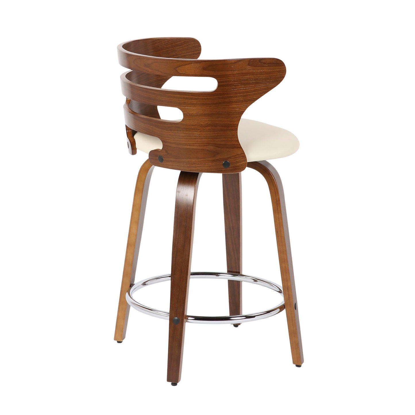 Cosini - Mid Century Modern Fixed Height Counter Stool With Footrest With Swivel (Set of 2) Lumi Source