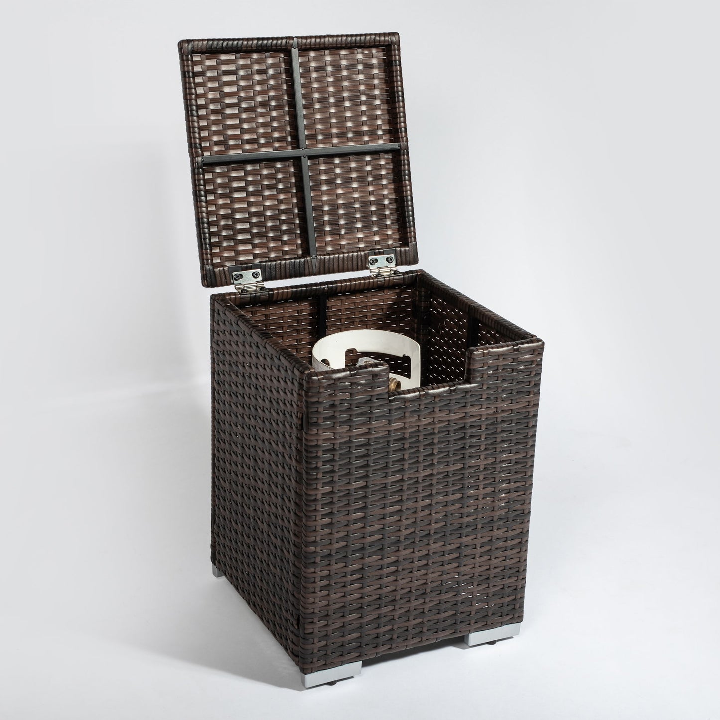 Outdoor Rectangle Fire Pit Table And Propane Tank Cover Home Essentials