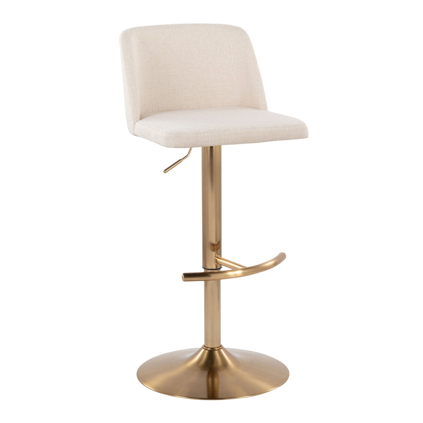 Toriano - Contemporary Adjustable Barstool With Swivel With Rounded T Footrest (Set of 2) Lumi Source