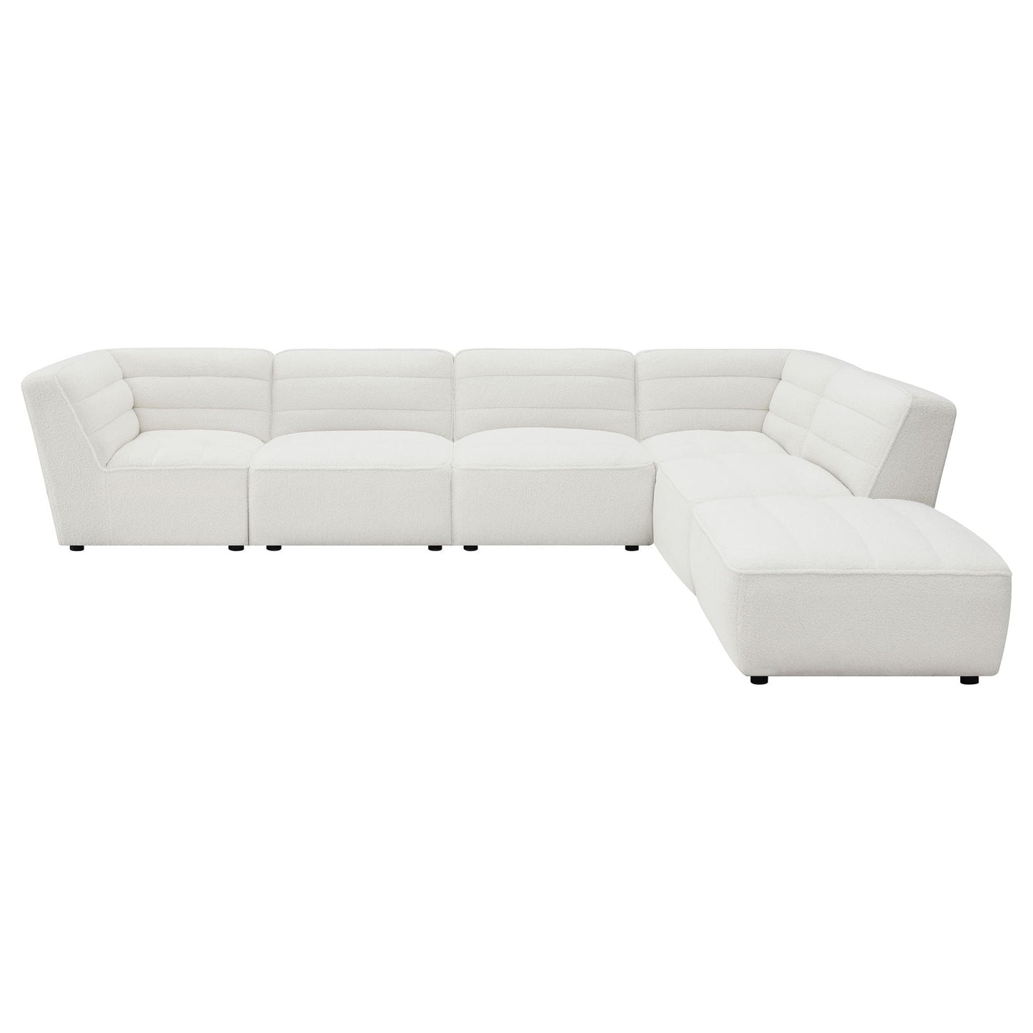 Nevve - 6 Piece Upholstered Tufted Sectional - Ivory Furniture Max