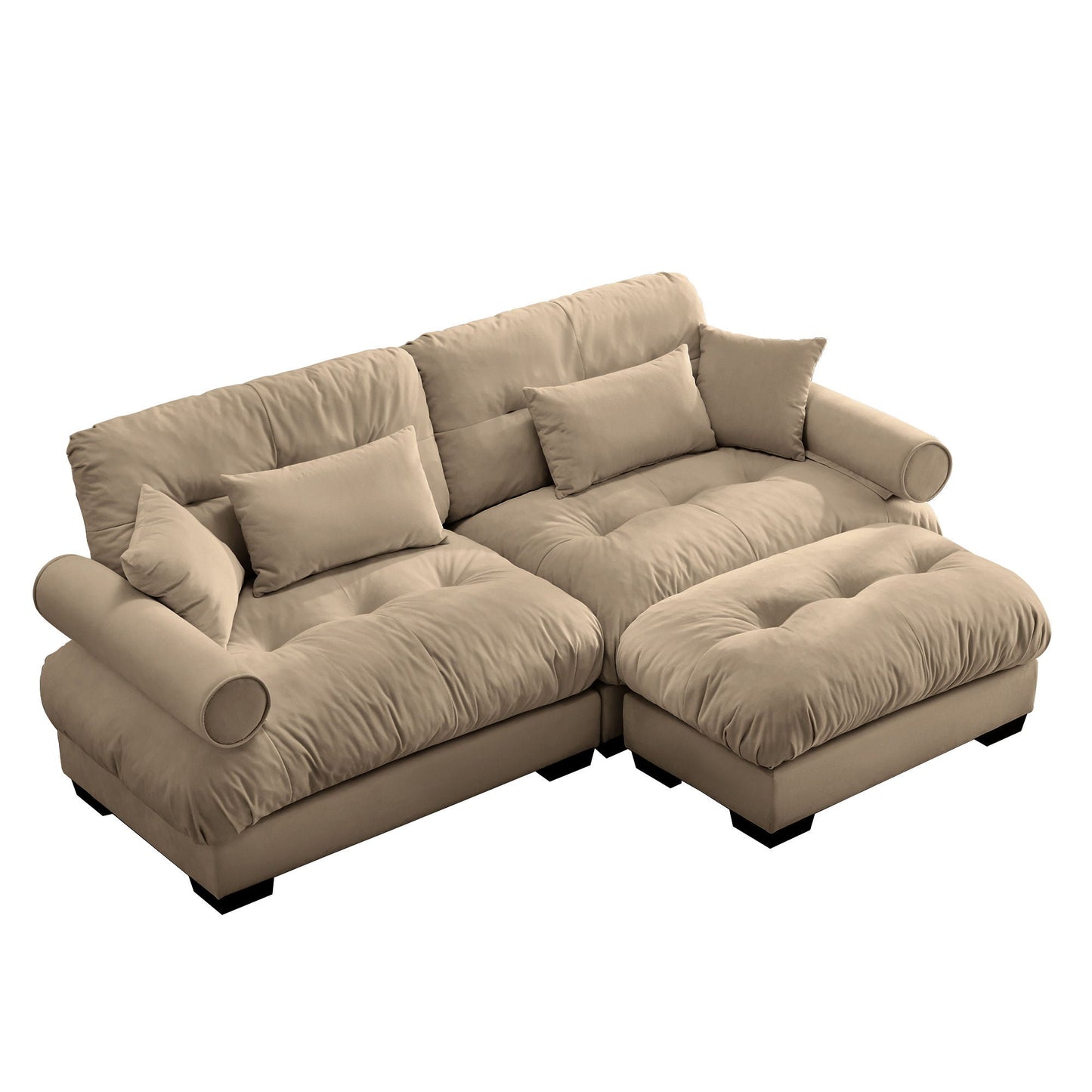 Super Comfort Oversized Modular Sectional Sofa With Movable Ottoman - Snoozhouse