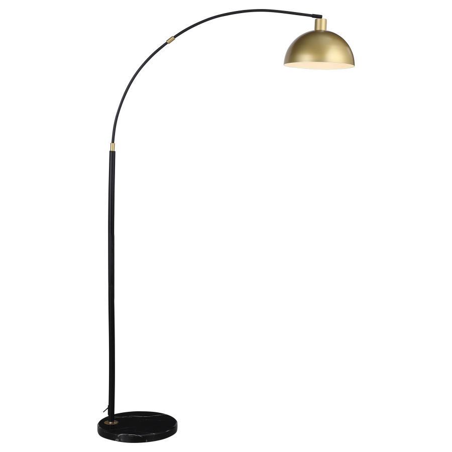 Gloria - Arched Dome Shade Metal Floor Lamp Black - Gold Coaster Fine Furniture