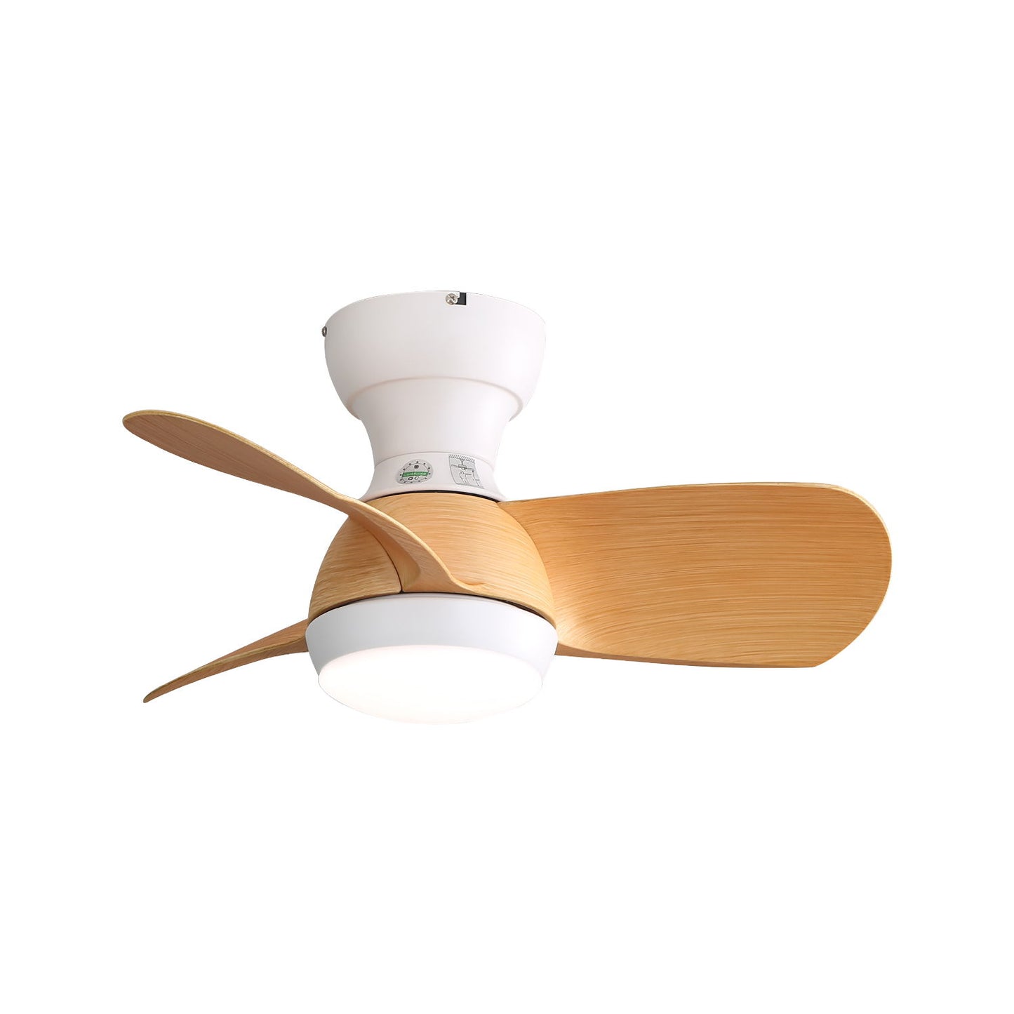 23" Bedroom Ceiling Fan With 3 Color Dimmable 3 ABS Blades Remote Control Dc Motor Black With 18W Led Light Daily Nest