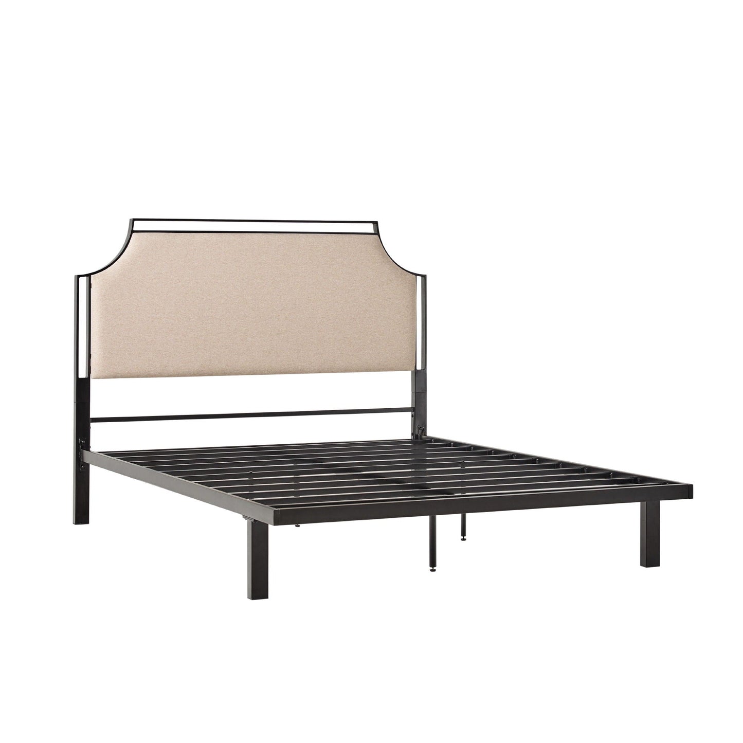 Bed Traditional Upholstered Metal Walker Edison