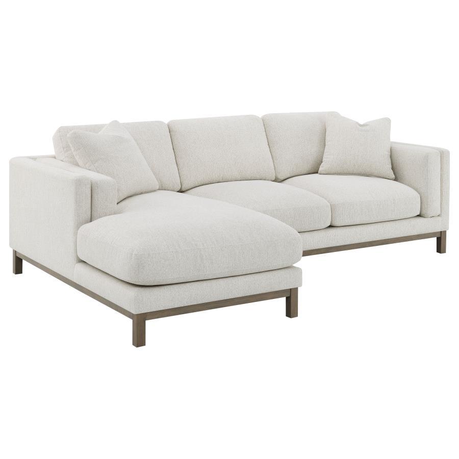 Geneva - Boucle Upholstered Sectional Chaise Sofa - Sand Coaster Fine Furniture