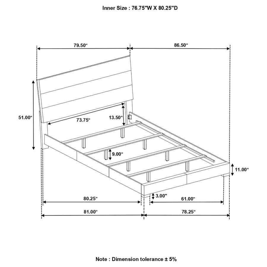 Felicity - Wood Panel Bed CoasterEssence
