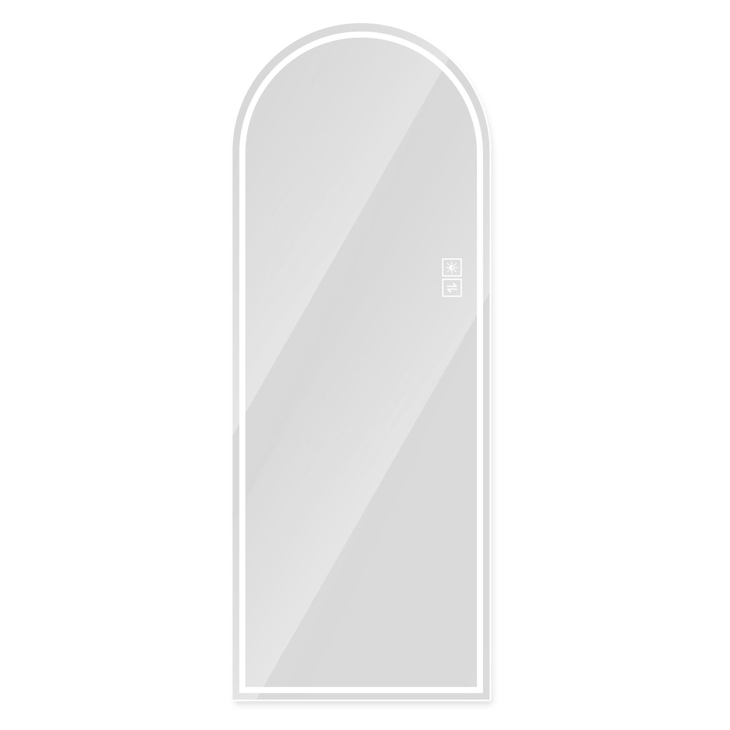 Arch Design LED Full Length Mirror, Dimmable, High Definition, Explosion Proof, 65" X 21" - Silver Daily Nest
