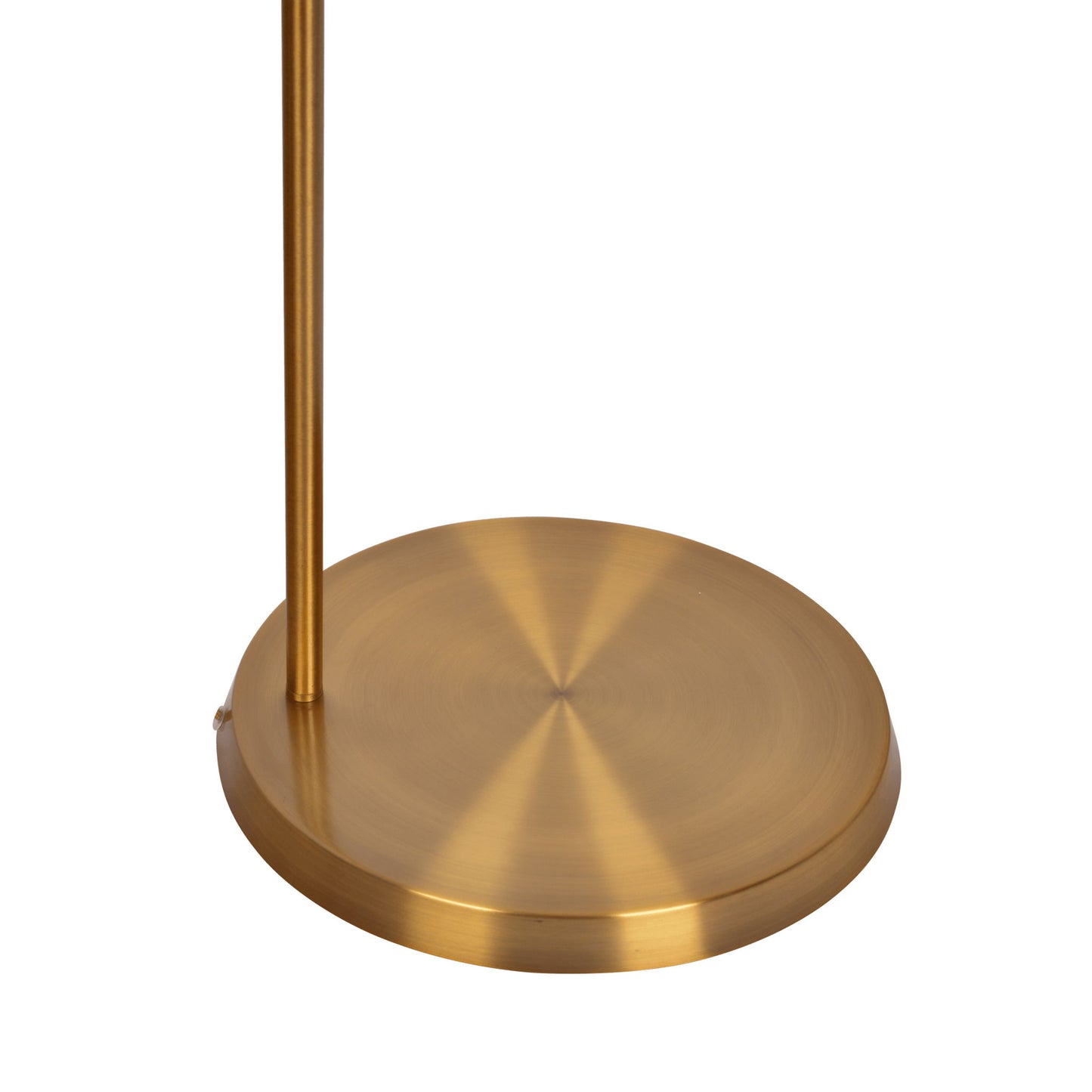 Zenith - Offset Base Floor Lamp With Drumshaped Linen Shade - Gold / White Ashcroft Furniture