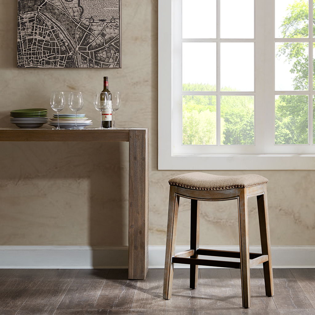 Belfast - Saddle Counter Stool - Linen Madison Park