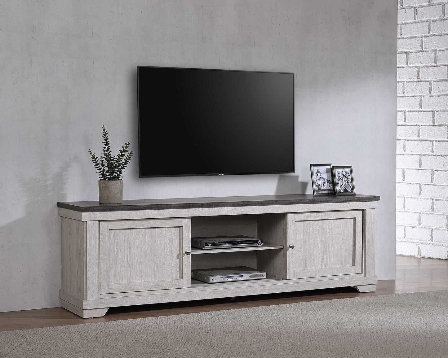 Leighton - 71" TV Stand - White Crown Mark