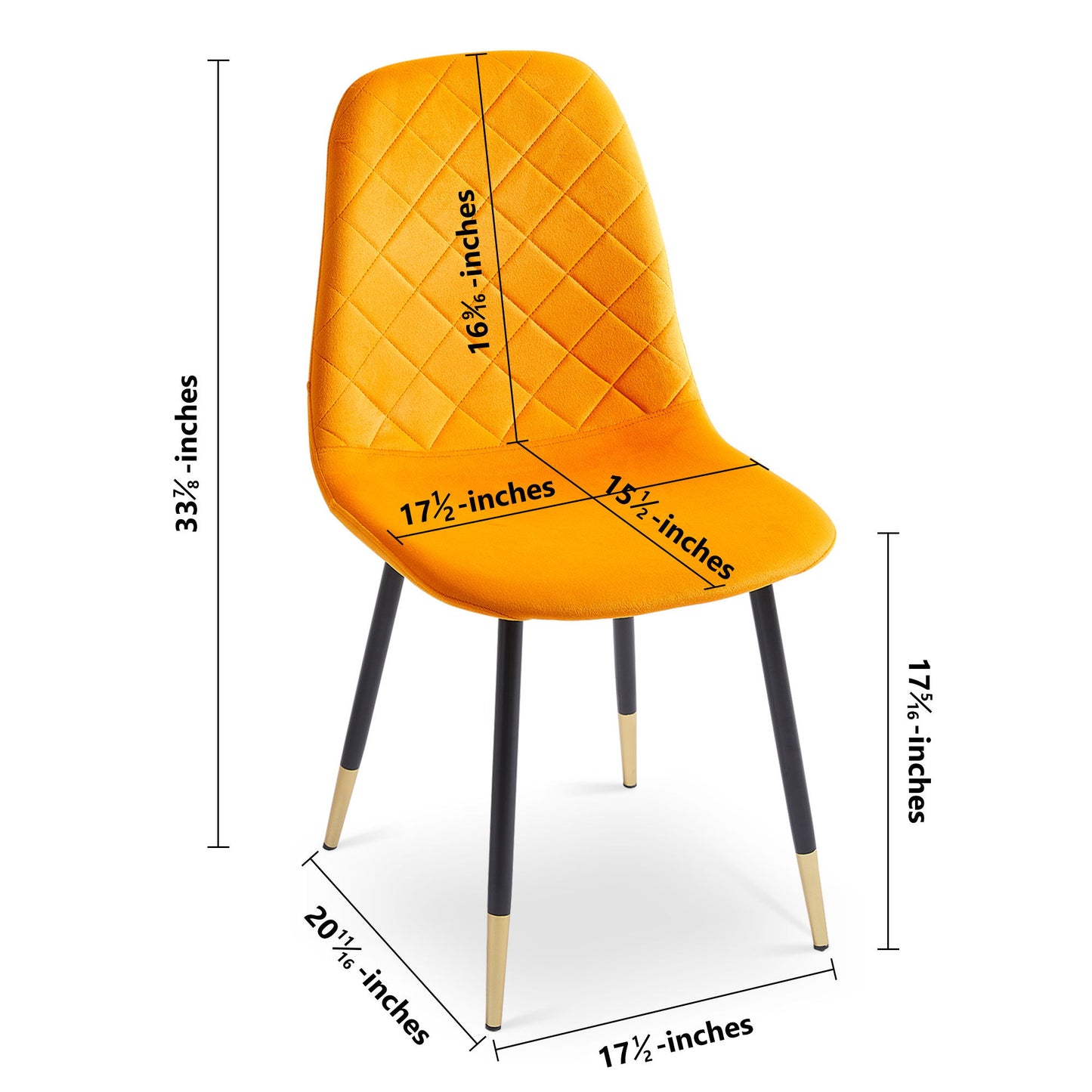 Velvet Tufted Accent Chairs With Golden Color Metal Legs, Modern Dining Chairs For Living Room Home Essentials