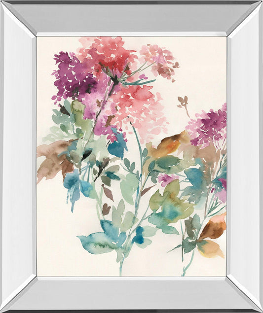 Sweet Hydrangea I By Asia Jensen - Mirror Framed Print Wall Art - Purple Classy Art