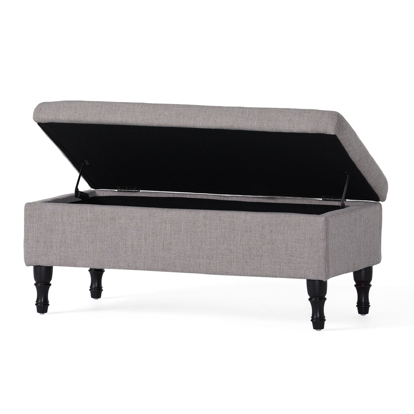 Dean - Fabric Storage Wide Tufted Rectangle Ottoman - Gray Noble House