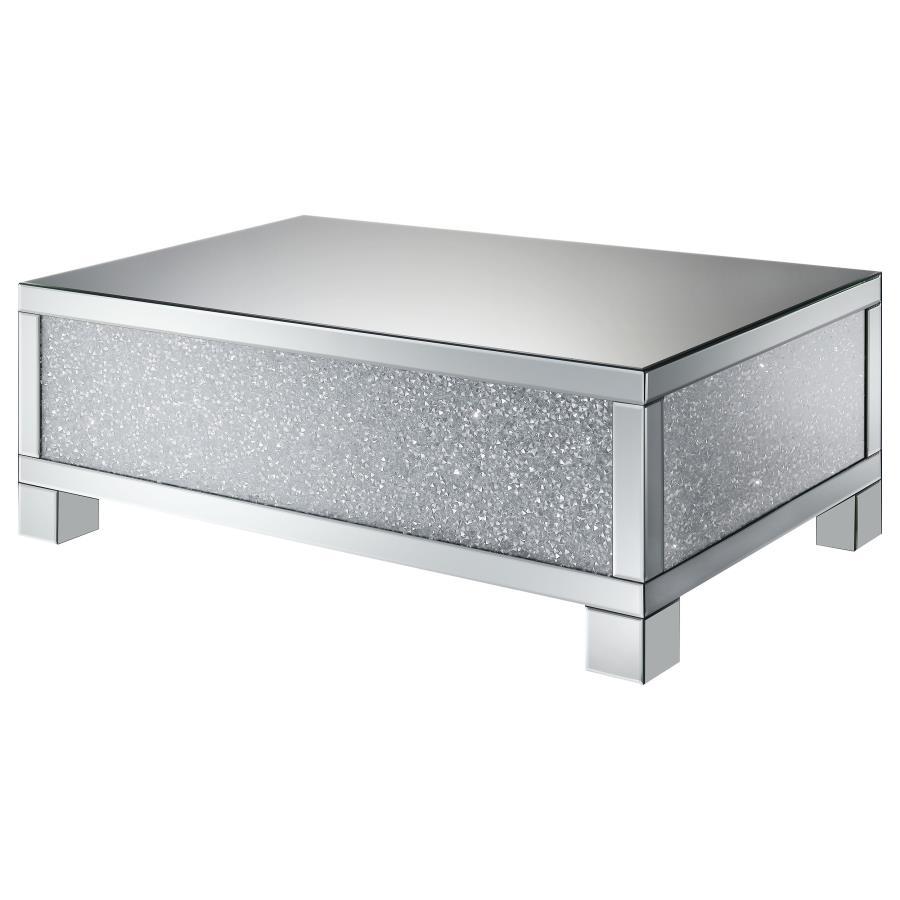 Gillian - Rectangular Mirrored Acrylic Coffee Table - Silver CoasterElevations