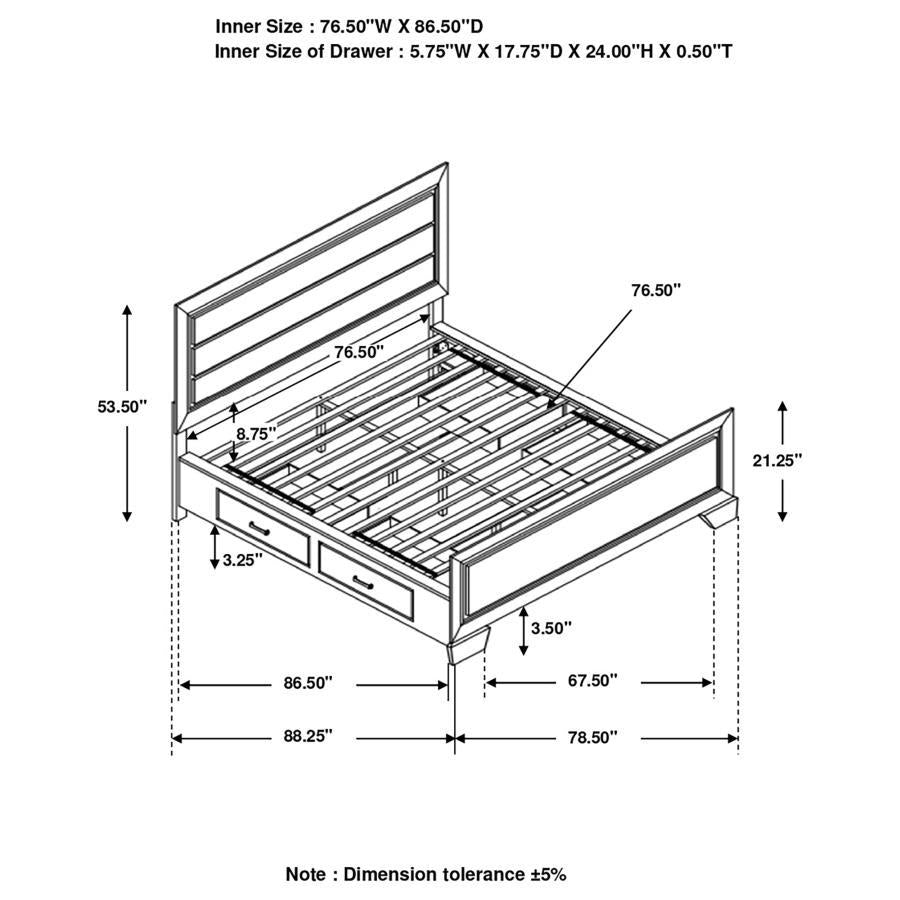Kauffman - Wood Storage Panel Bed CoasterEveryday