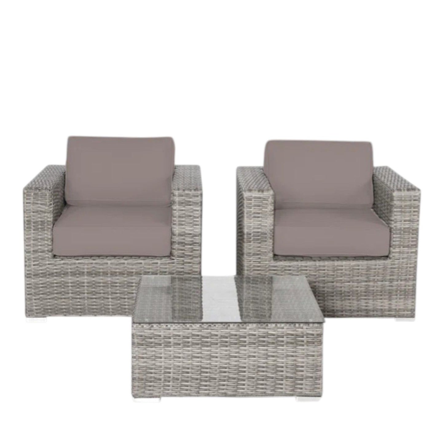 Wicker Seating Group Set With Table And Cushions LSI Patio Furniture