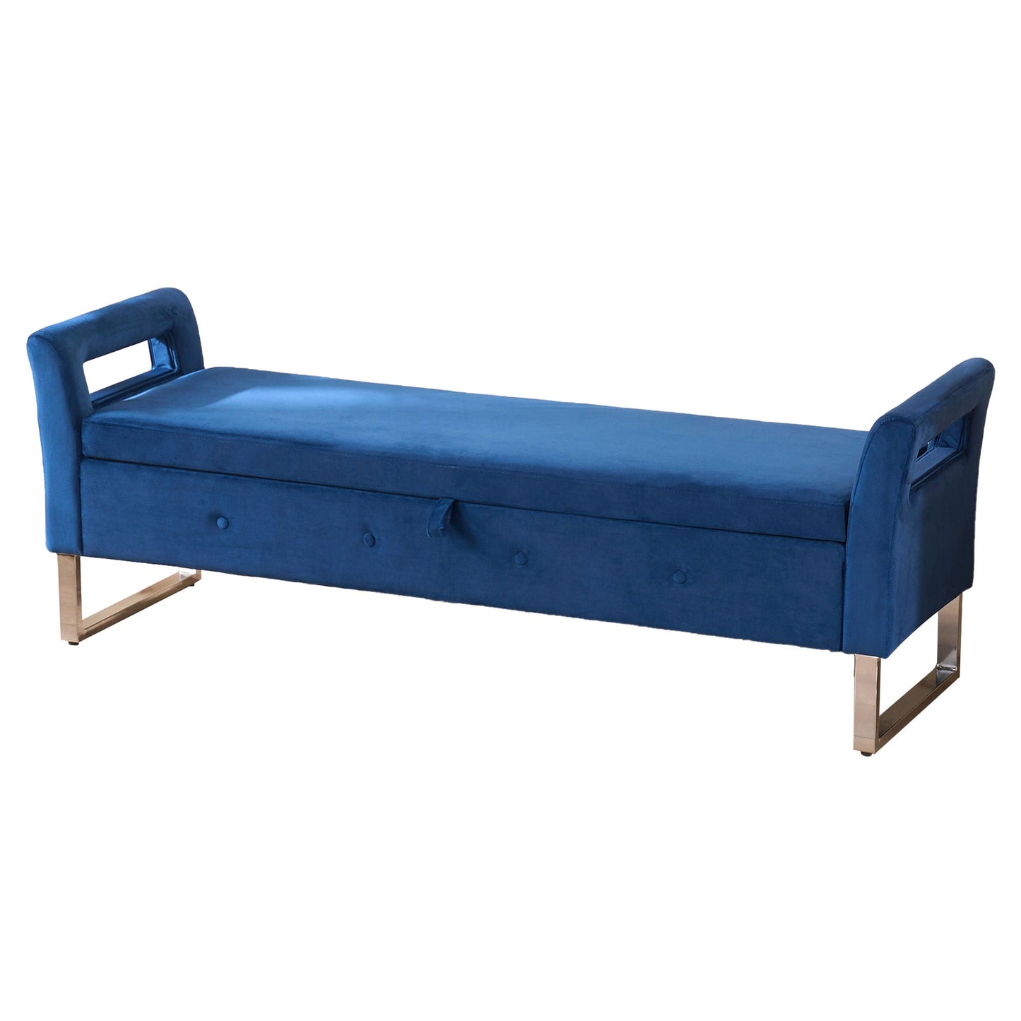 Wide Storage Soft Ottoman Bench With Armrests Home Essentials