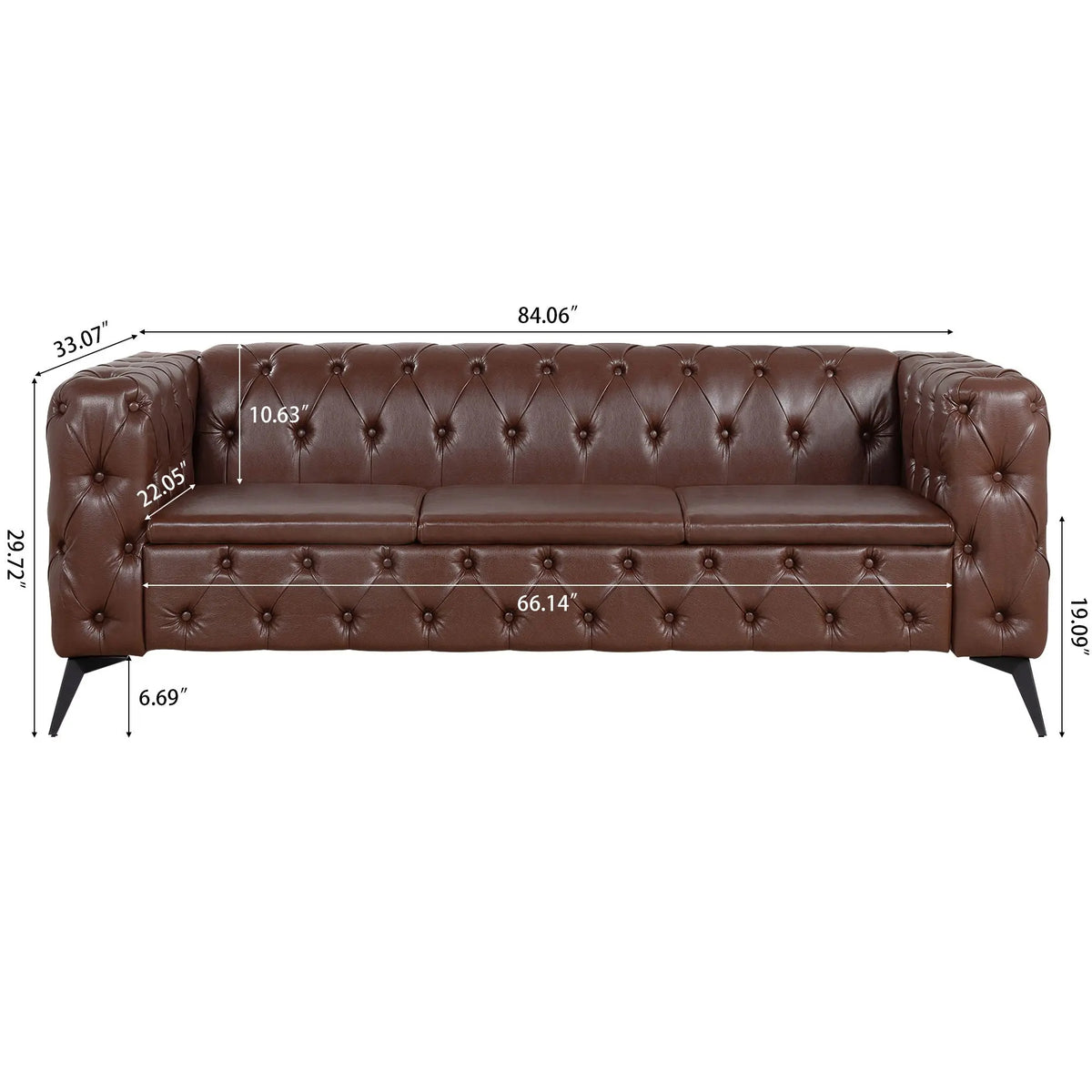 Square Arm Removable Cushion 3 Seater Sofa Home Essentials