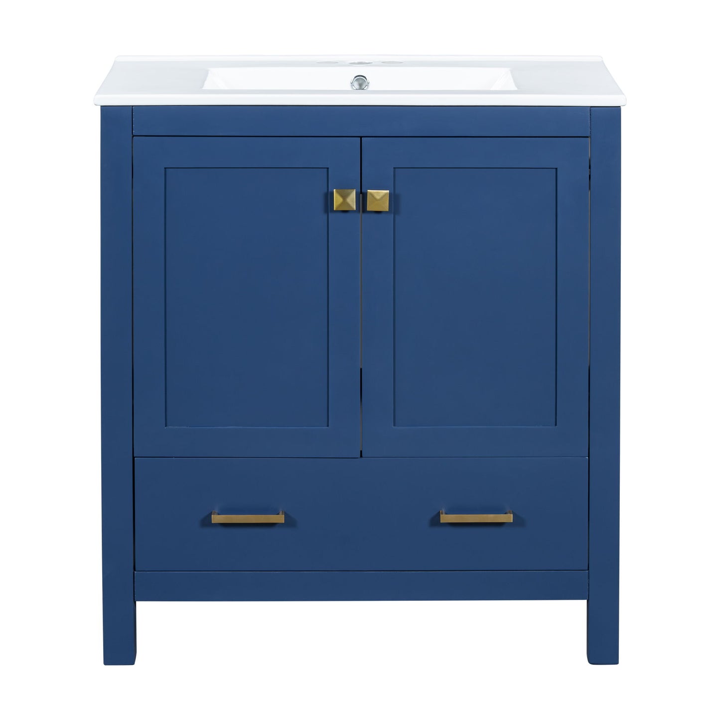 Bathroom Vanity With Single Sink, Combo Cabinet Undermount Sink, Bathroom Storage Cabinet With Two Doors And A Drawer, Soft Closing, Multifunctional Storage, Solid Wood Frame Hearth and Haven