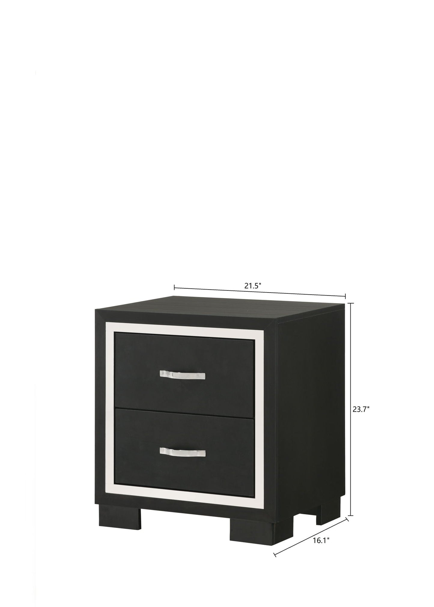 Gennro - Nightstand - Black Crown Mark