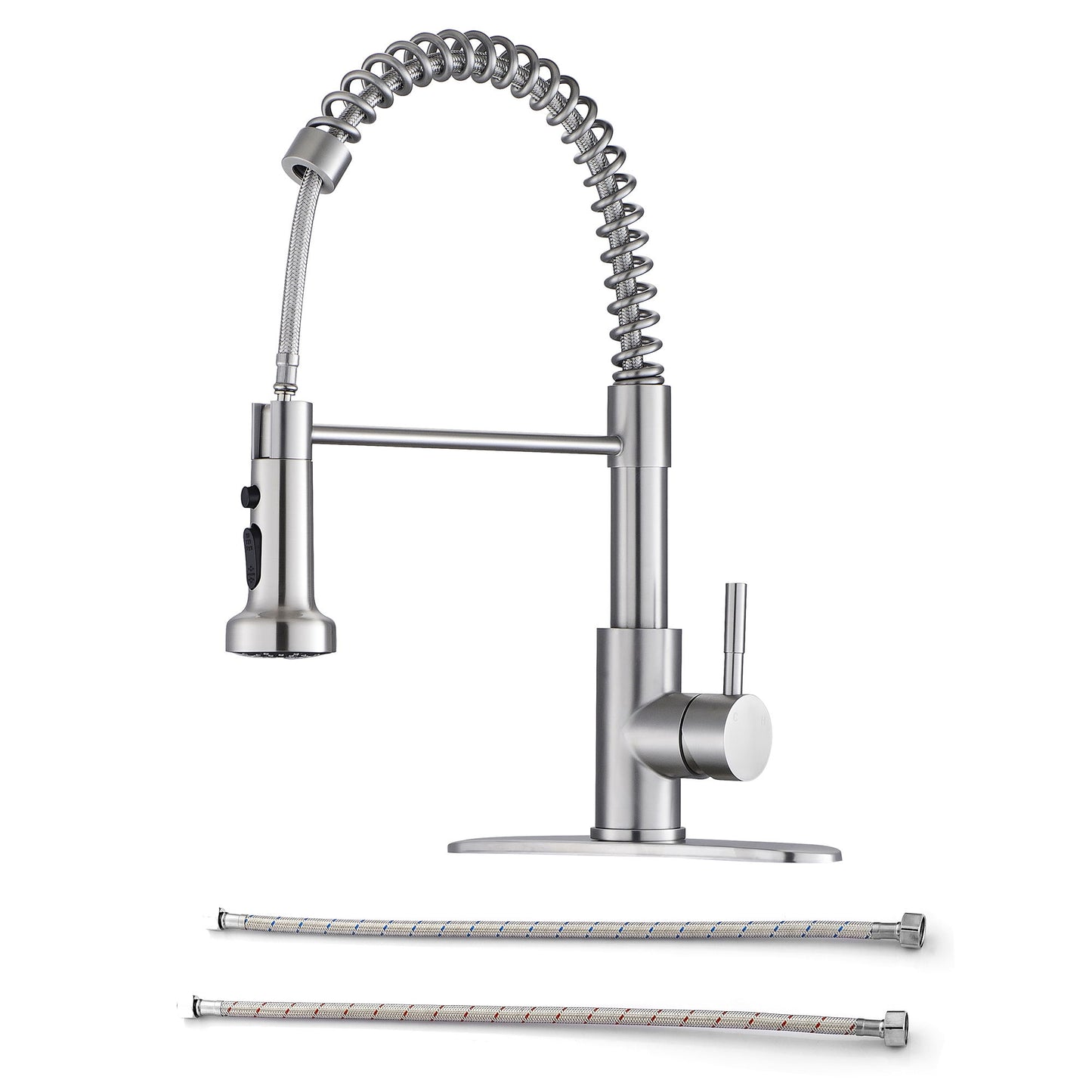 Kitchen Faucet With Pull Down Spray Head - Brushed Nickel Daily Nest