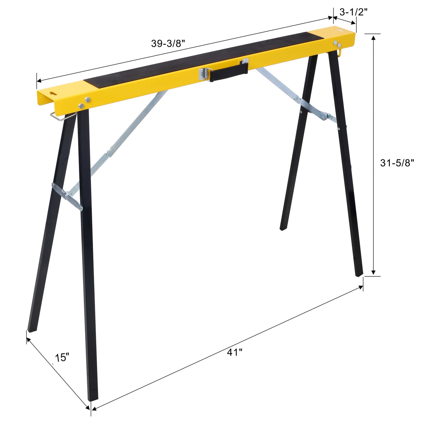 Folding Portable Saw Horses 2 Pack With Fast Open Legs, Heavy Duty For Garage And Workshop - Yellow / Black Daily Nest