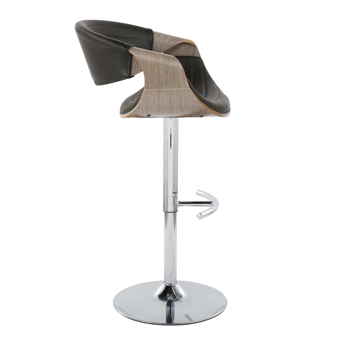 Symphony - Mid Century Modern Adjustable Barstool With Swivel & Rounded T Footrest (Set of 2) Lumi Source