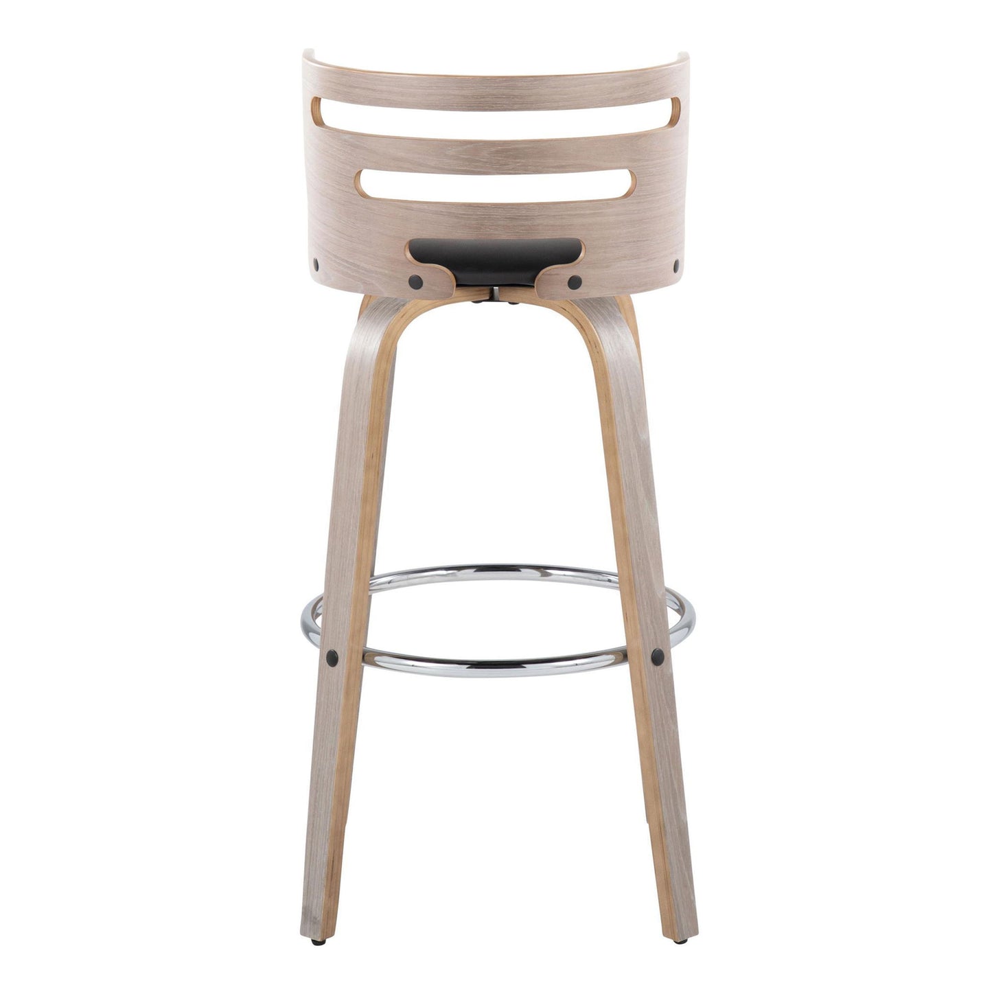 Cosini - Mid Century Modern Fixed Height, Barstool With Swivel With Round Footrest (Set of 2) Lumi Source