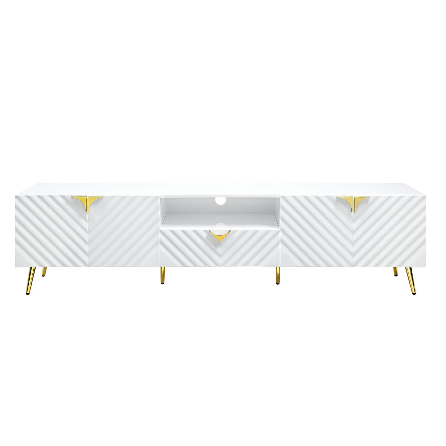Gaines - High Gloss TV Stand - White Acme
