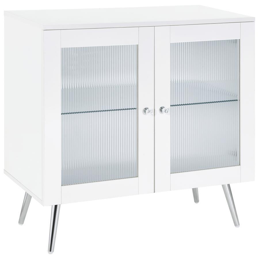 Nieta - 2 Door Engineered Wood Accent Cabinet - White High Gloss Coaster Fine Furniture