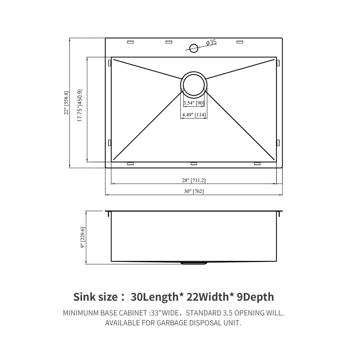 Drop In Kitchen Sink, 16 Gauge Stainless Steel, Topmount Daily Nest
