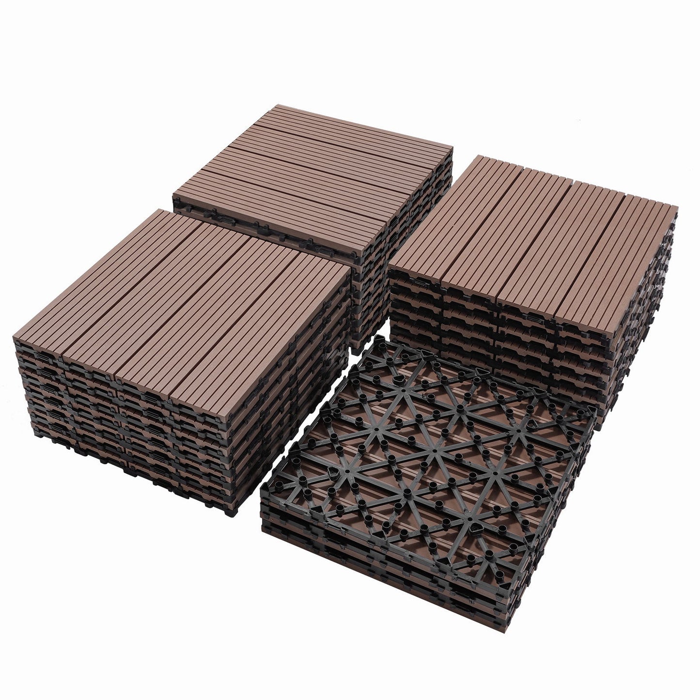 Wood Plastic Composite Deck Tiles, Sustainable Composite Decking Resist Rust, Water, Weather, Easy To Diy & Maintain Daily Nest