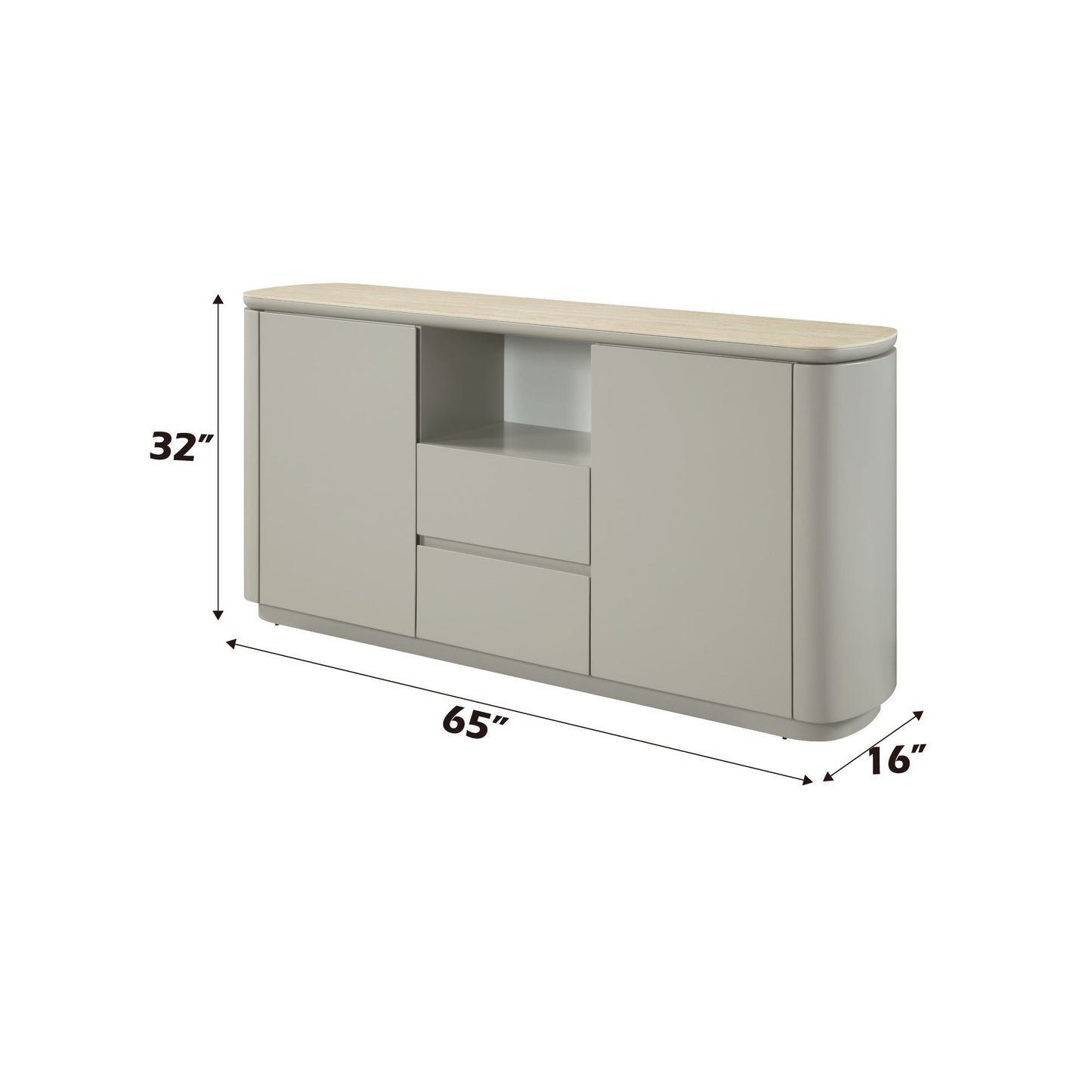 Ingram - Ceramic Top Server - Light Gray Acme