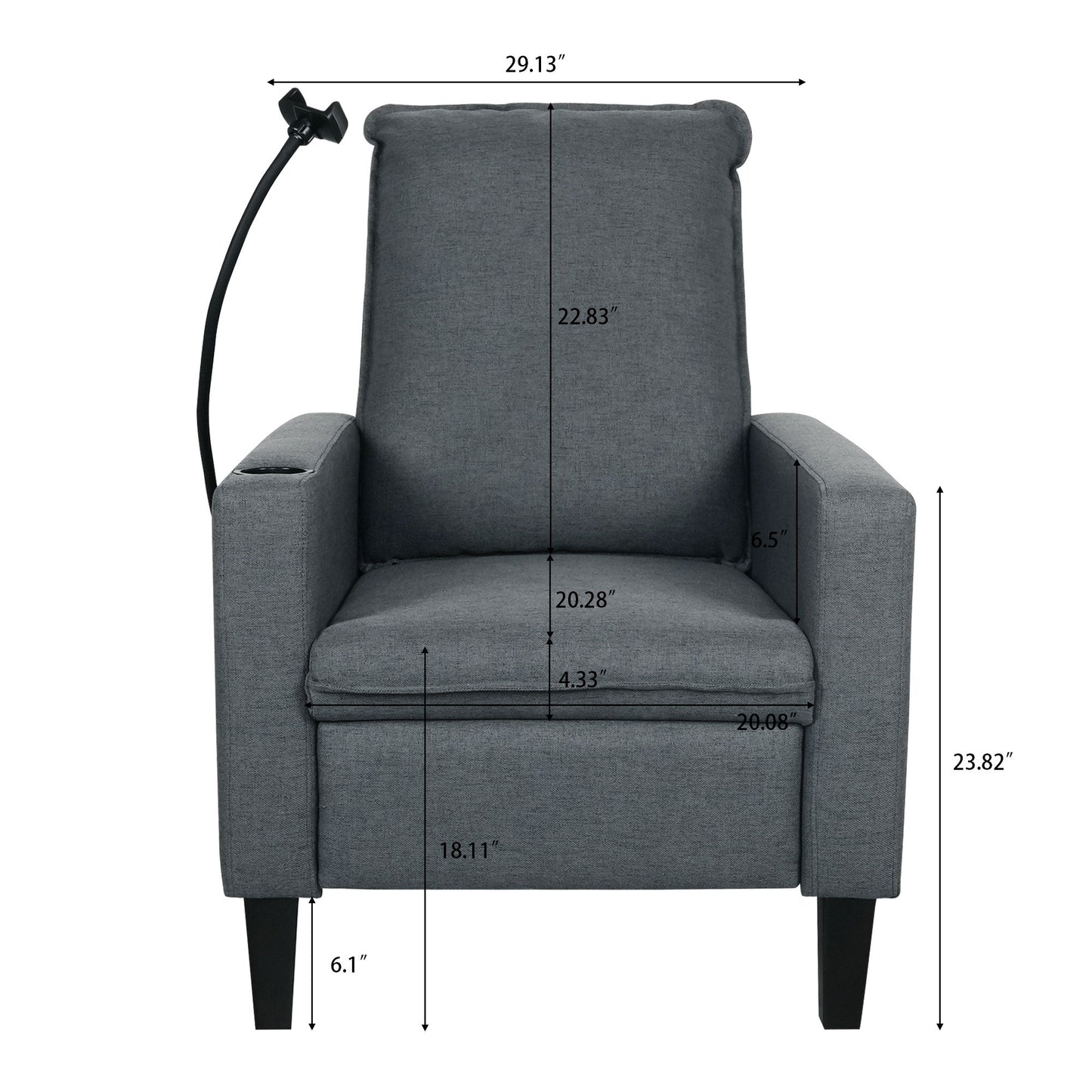 Recliner Chairs For Adults, Adjustable Recliner Sofa With Mobile Phone Holder & Cup Holder, Modern Reclining Chairs Fabric Push Back Recliner Chairs For Living Room, Bedroom Home Essentials