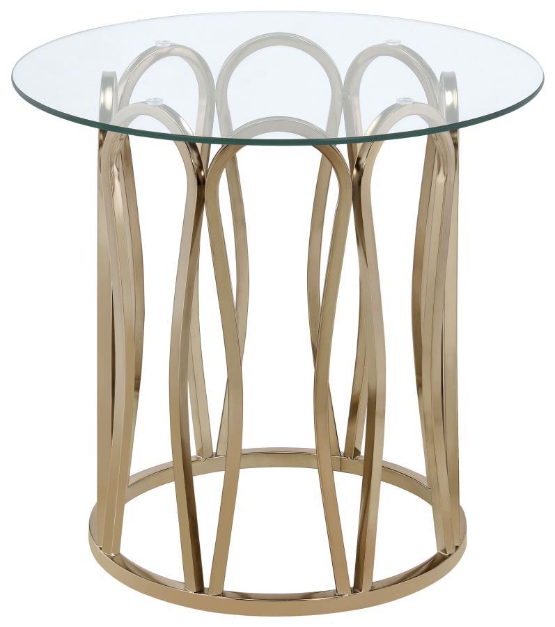 Monett - Round Glass Top Table CoasterEssence
