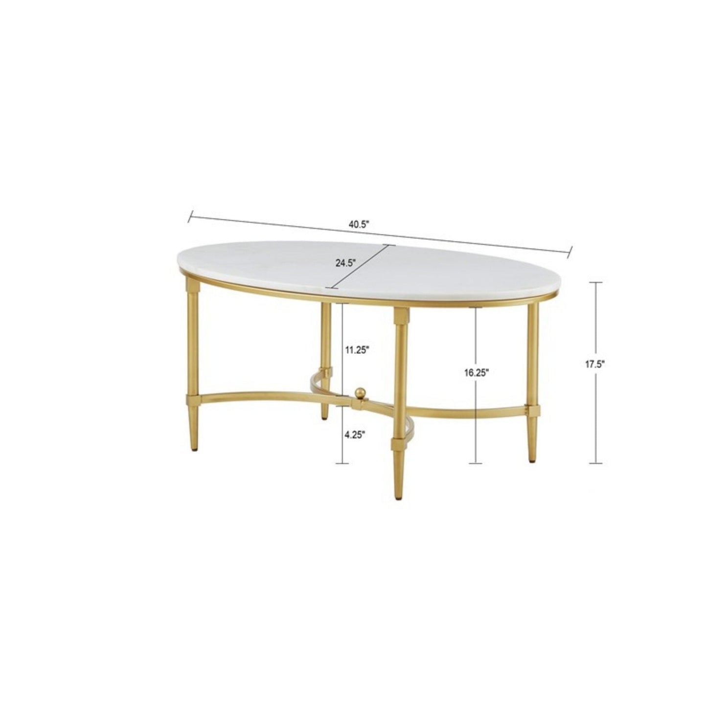 Bordeaux - Coffee Table - White / Gold JLA