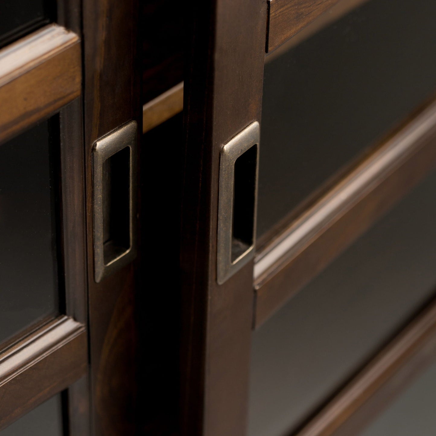 Burlington - Medium Storage Cabinet - Mahogany Brown Simpli-Home