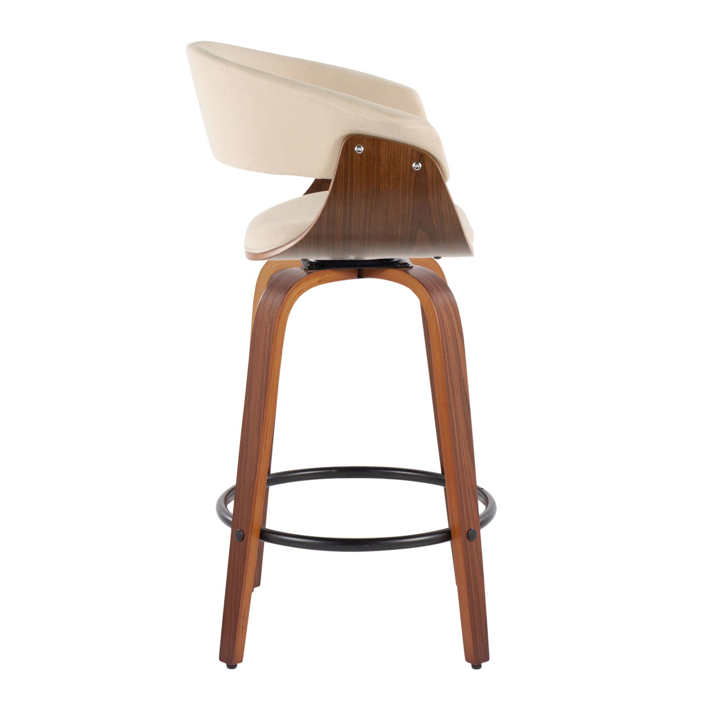 Vintage Mod - Mid Century Modern Fixed Height Counter Stool & Swivel With Round Footrest (Set of 2) Lumi Source