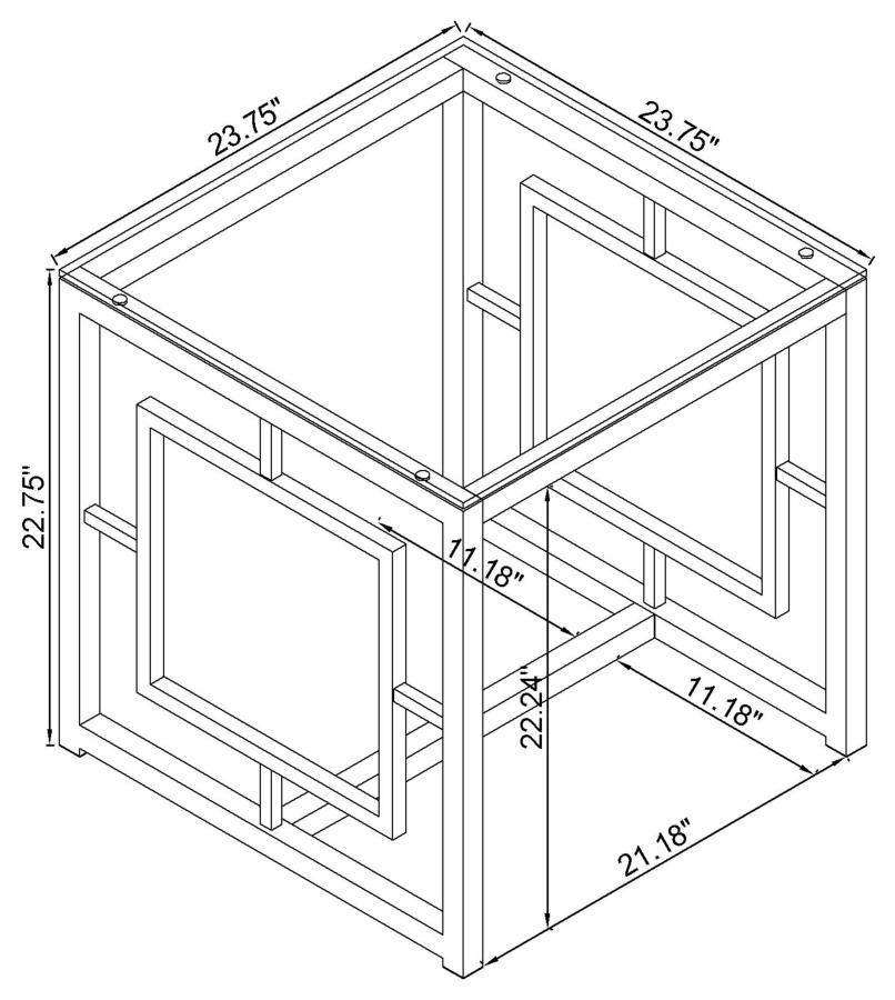 Merced - Glass Top Metal Table CoasterEssence