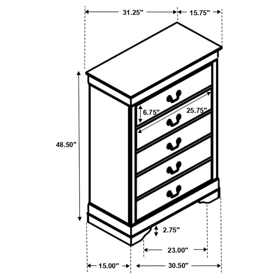 Louis Philippe - Five-drawer Chest CoasterEveryday