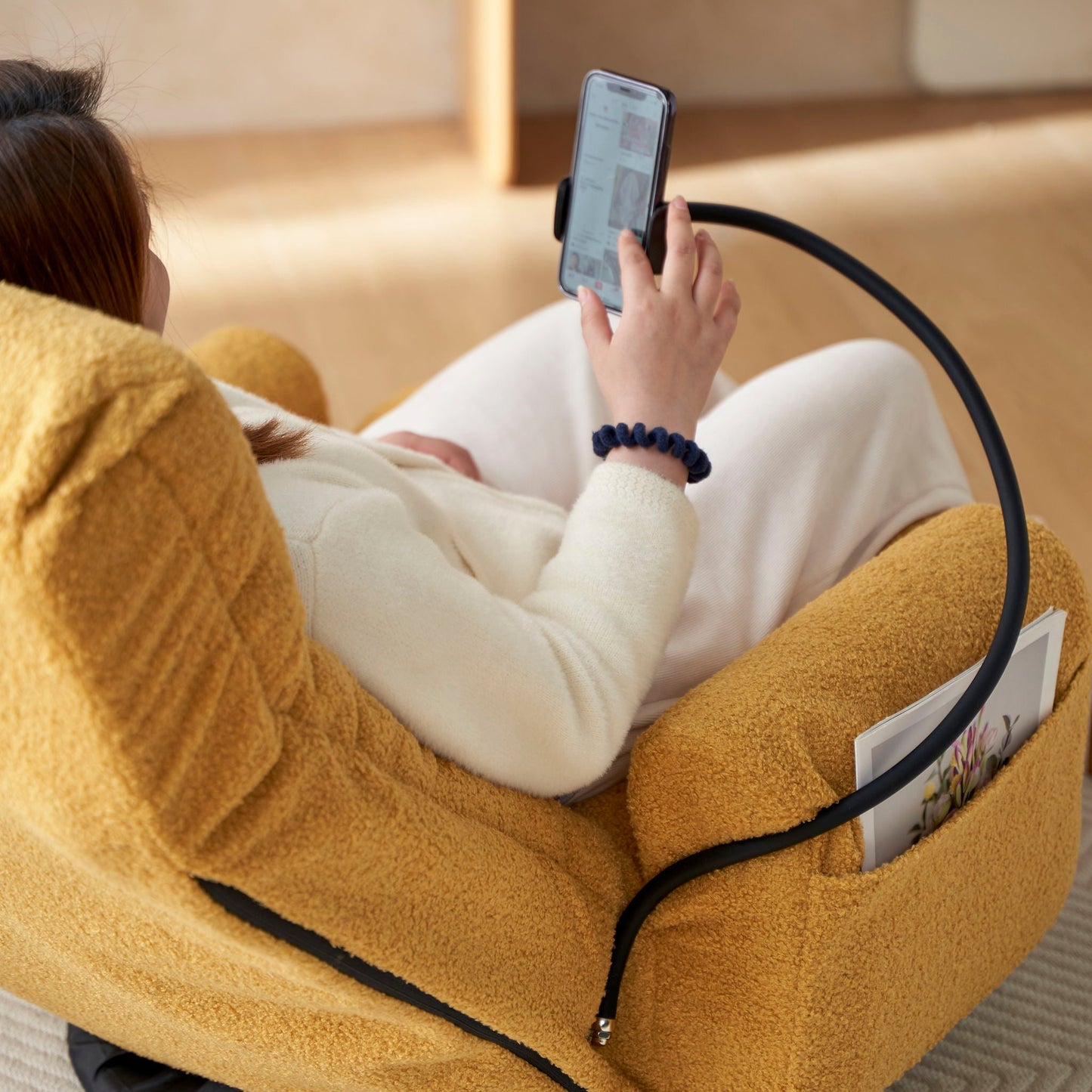Adjustable Swivel Lounge Chair With 360 Degree Rotating Seat And Headrest Support Home Essentials
