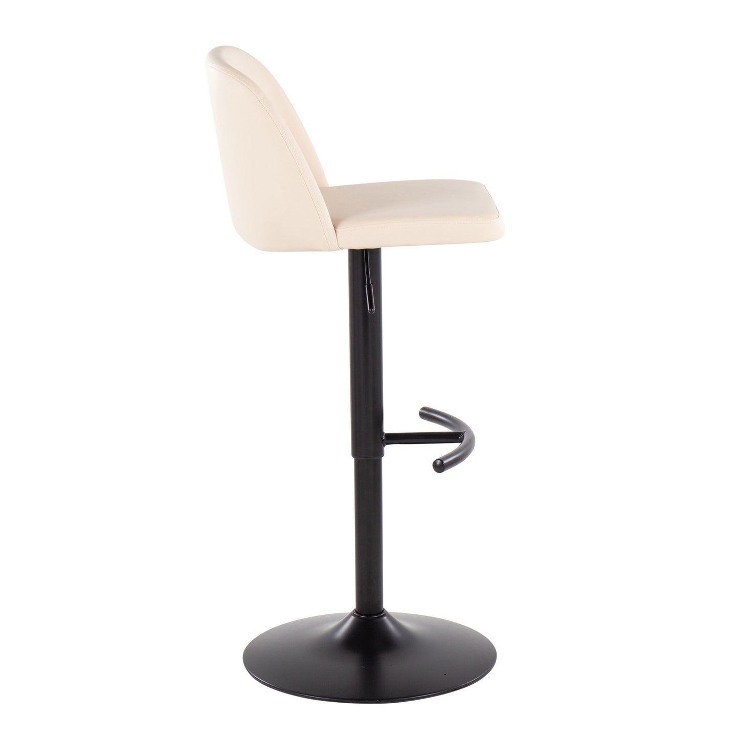 Toriano - Contemporary Adjustable Bar Stool With Rounded T Footrest (Set of 2) Lumi Source