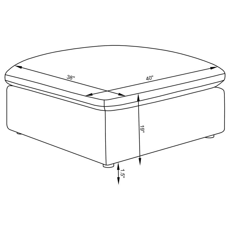 Hobson - Square Upholstered Ottoman CoasterElevations