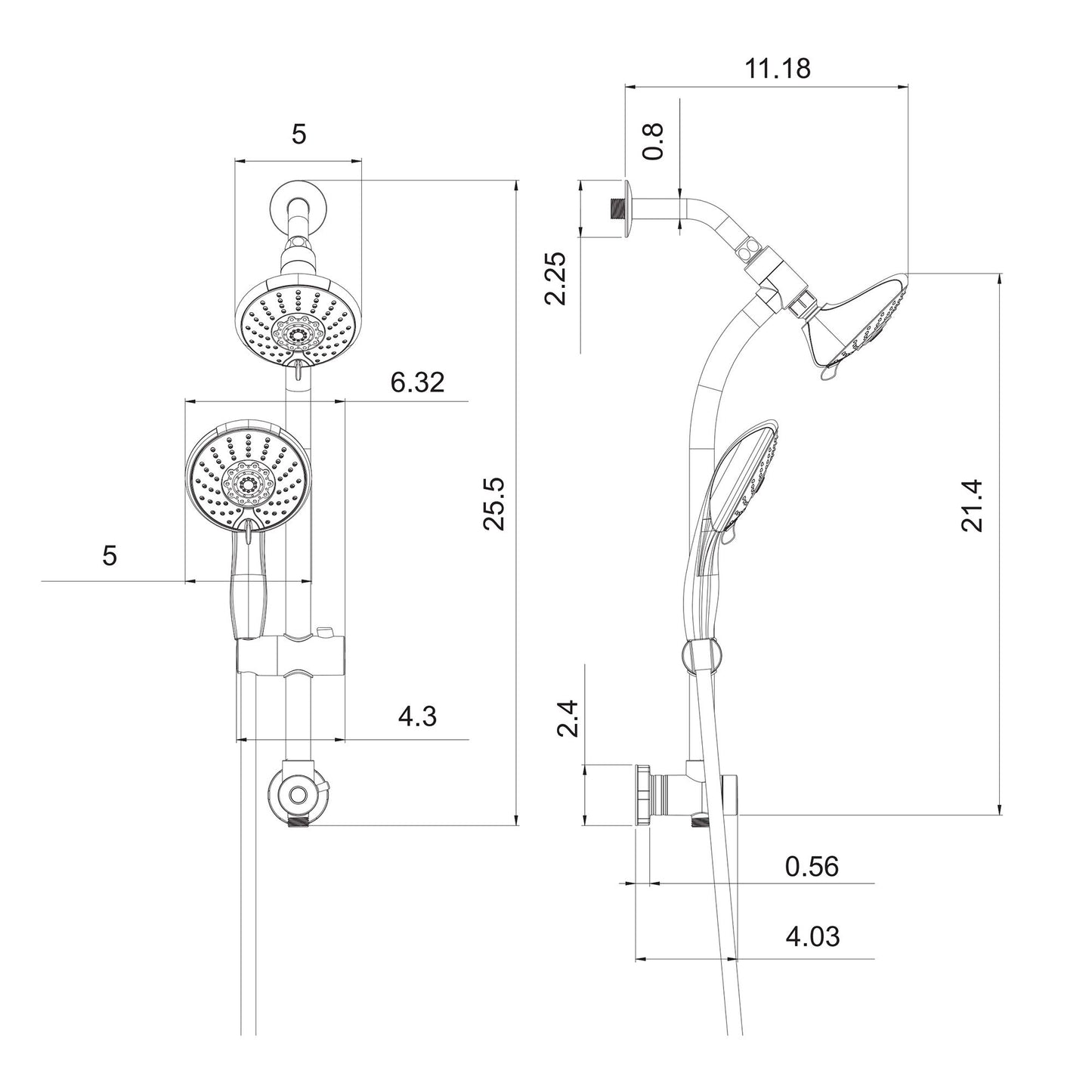 Dual Shower Head With Adjustable Slide Bar And Multi Function Settings Daily Nest