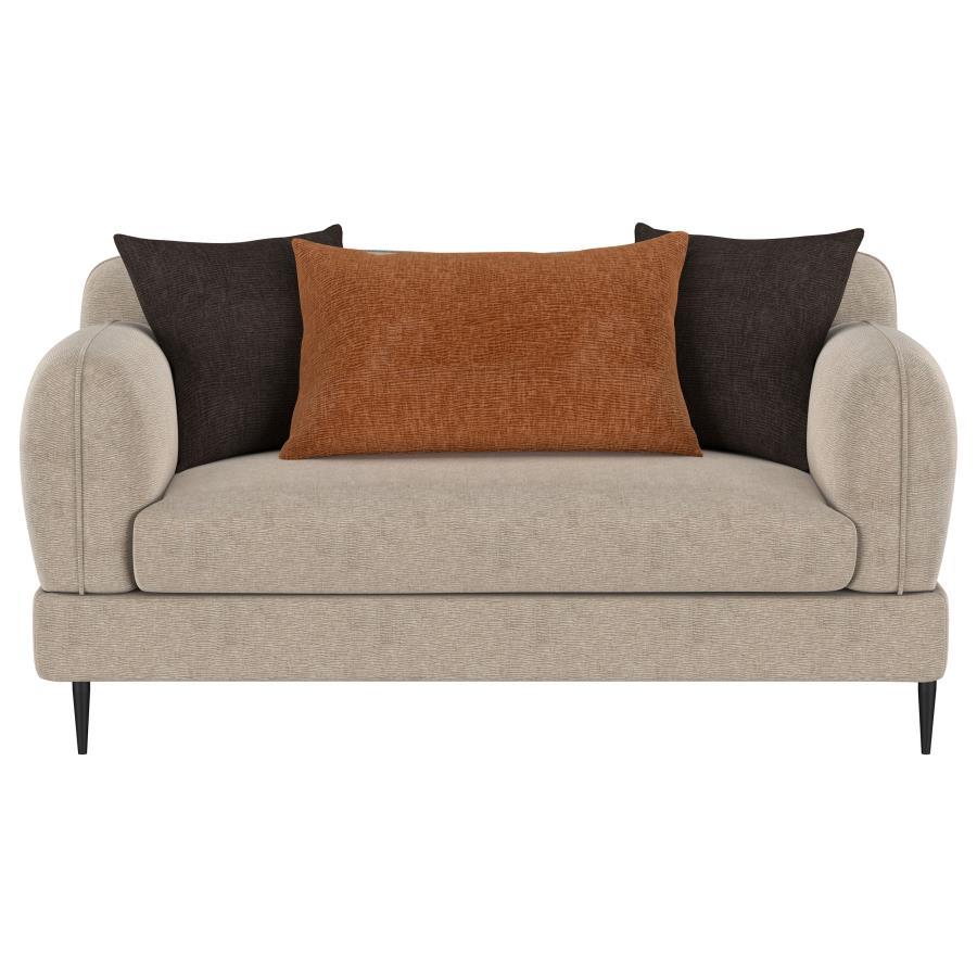 Jade - Chenille Upholstered Modern Track Arm Loveseat Coaster Fine Furniture