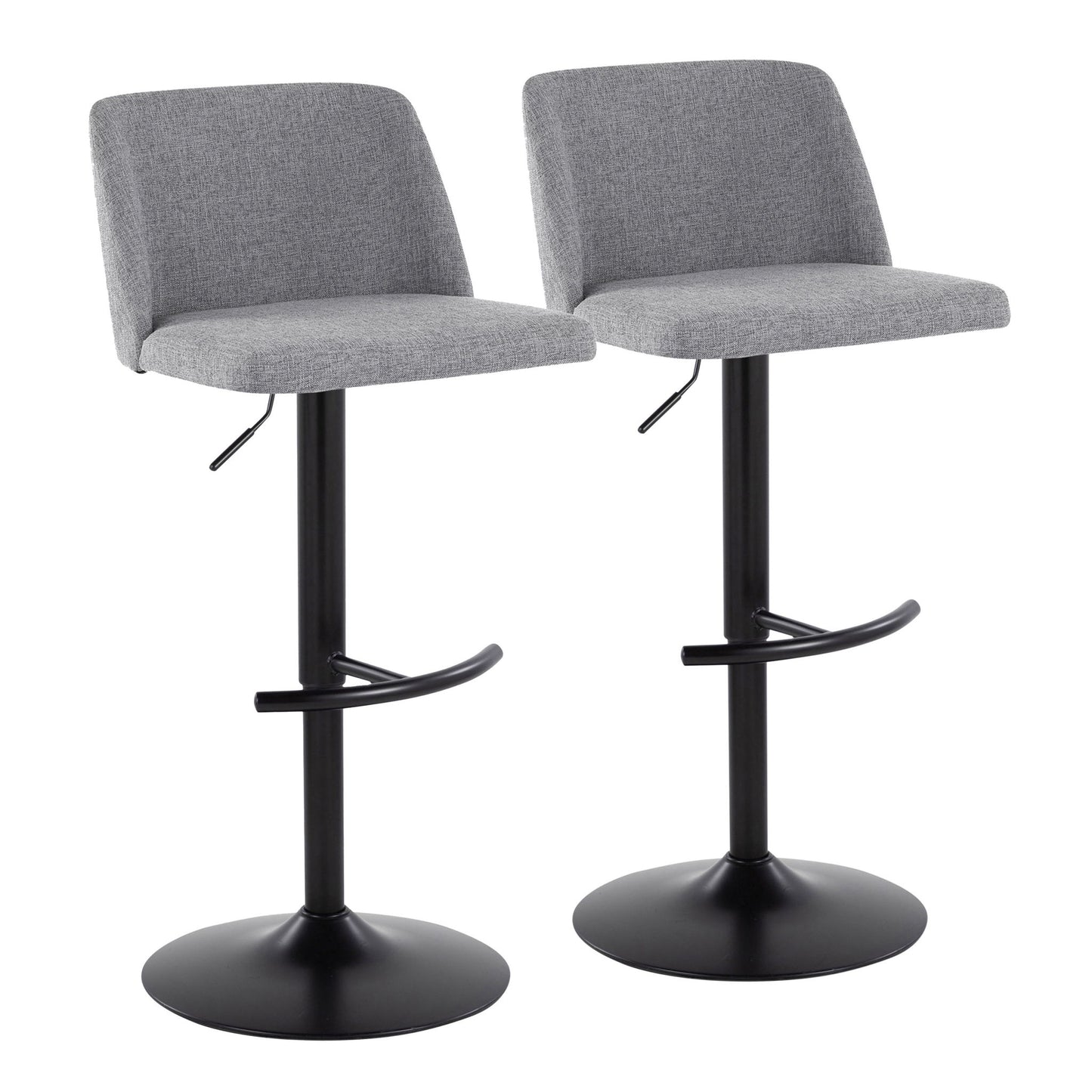 Toriano - Contemporary Adjustable Bar Stool With Rounded T Footrest (Set of 2) Lumi Source