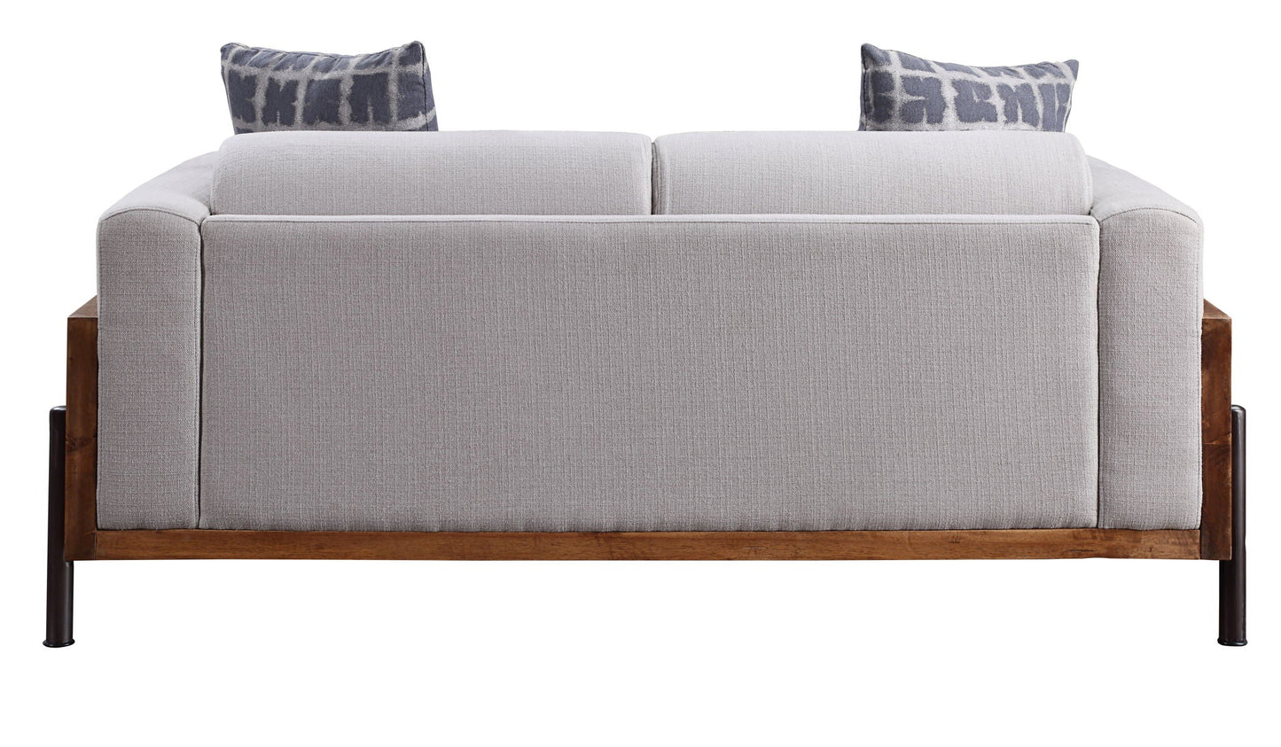 Pelton - Loveseat With 2 Toss Pillows - Walnut Acme
